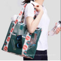 OEM Cheap Handbags Printed Pattern Custom Canvas Tote Beach Bag Handbags Custom Logo Beach Bag